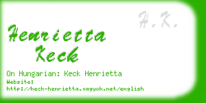 henrietta keck business card